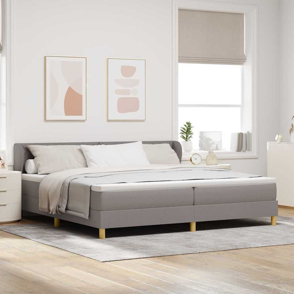 Boxrugós ágy fejtámlával Tópszínű 200 x 200 cm szövet