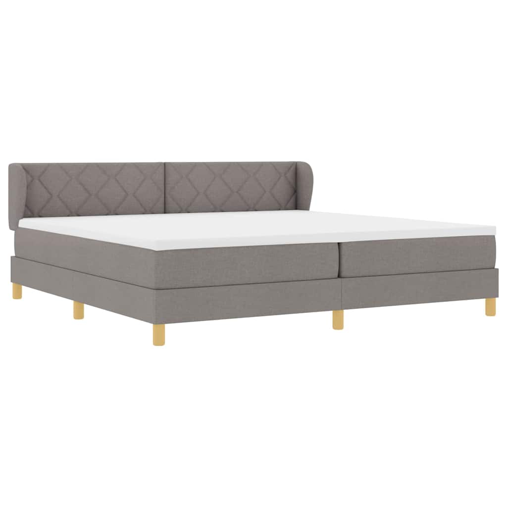 Boxrugós ágy fejtámlával Tópszínű 200 x 200 cm szövet