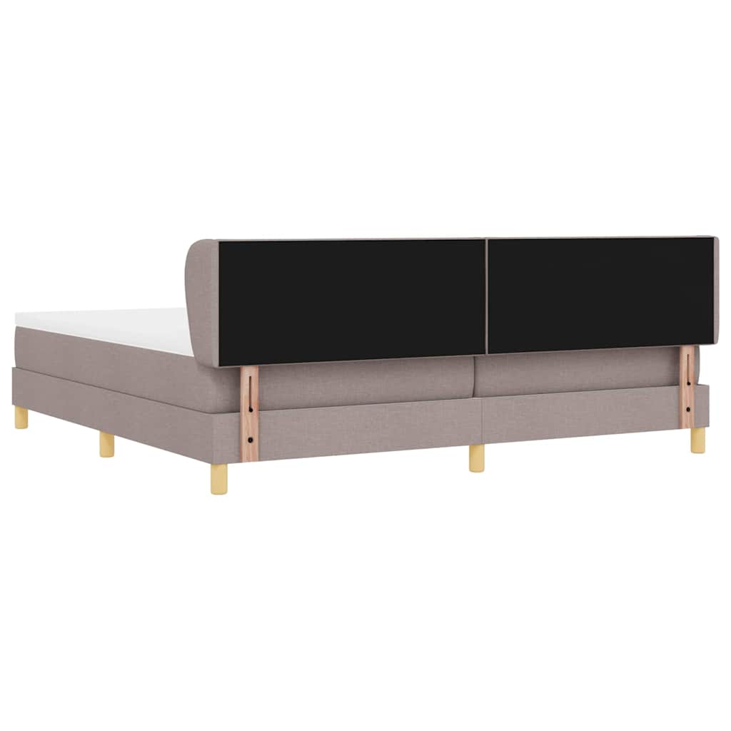 Boxrugós ágy fejtámlával Tópszínű 200 x 200 cm szövet