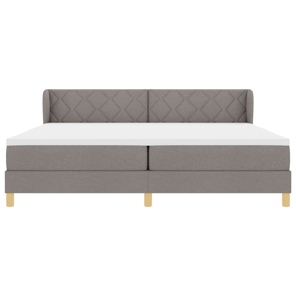 Boxrugós ágy fejtámlával Tópszínű 200 x 200 cm szövet