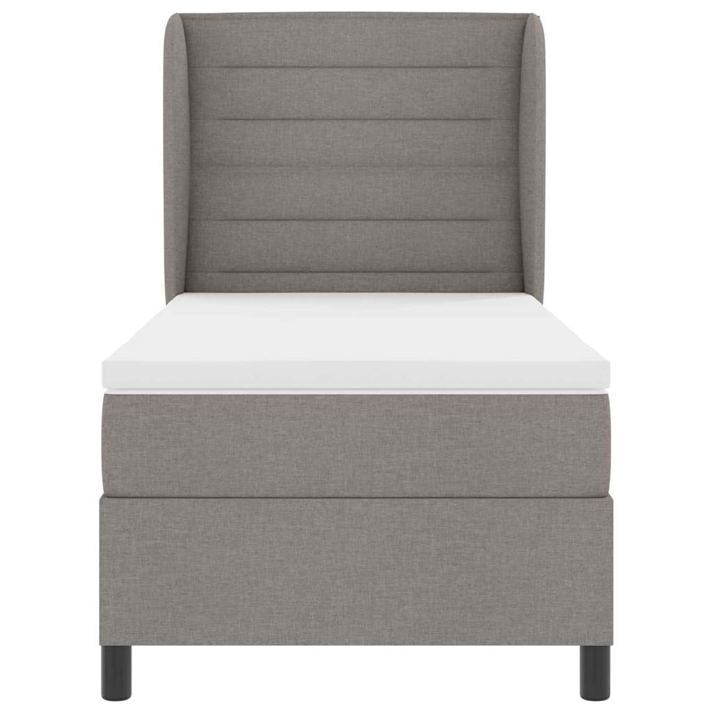 Boxrugós ágy matracmal fejtámlával Tópszínű 90 x 200 cm szövet