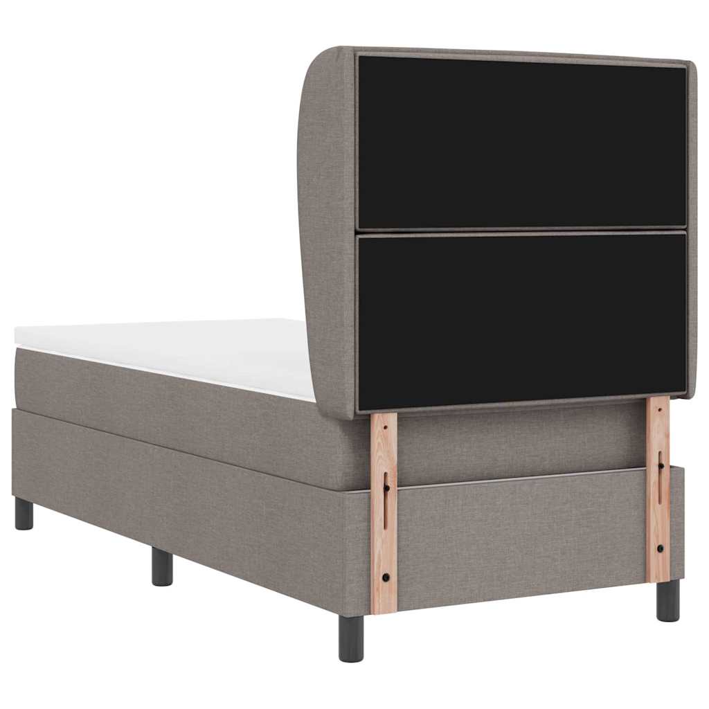 Boxrugós ágy matracmal fejtámlával Tópszínű 100 x 200 cm szövet