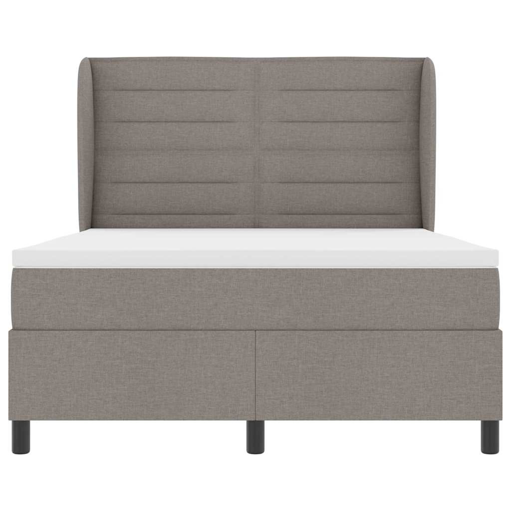 Boxrugós ágy matracmal fejtámlával Tópszínű 140 x 190 cm szövet
