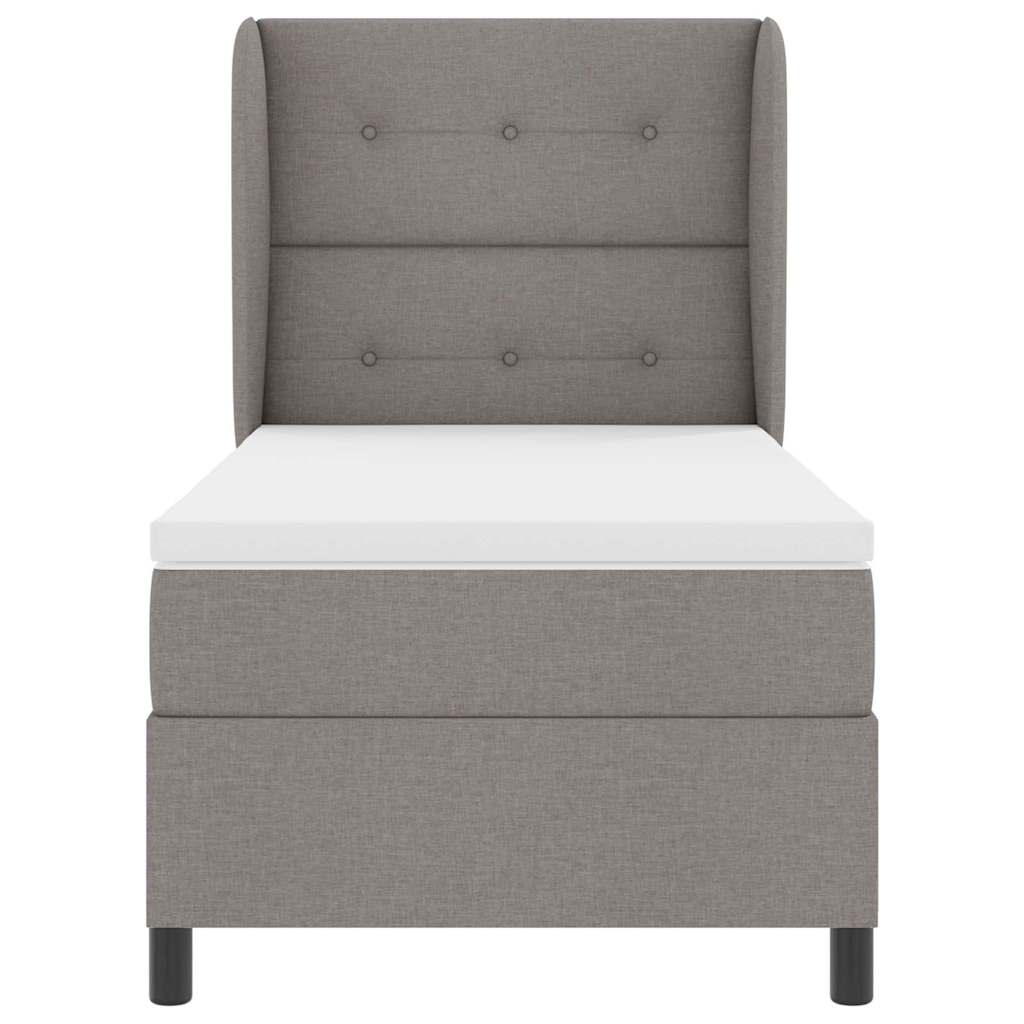 Boxrugós ágy matracmal fejtámlával Tópszínű 80 x 200 cm szövet