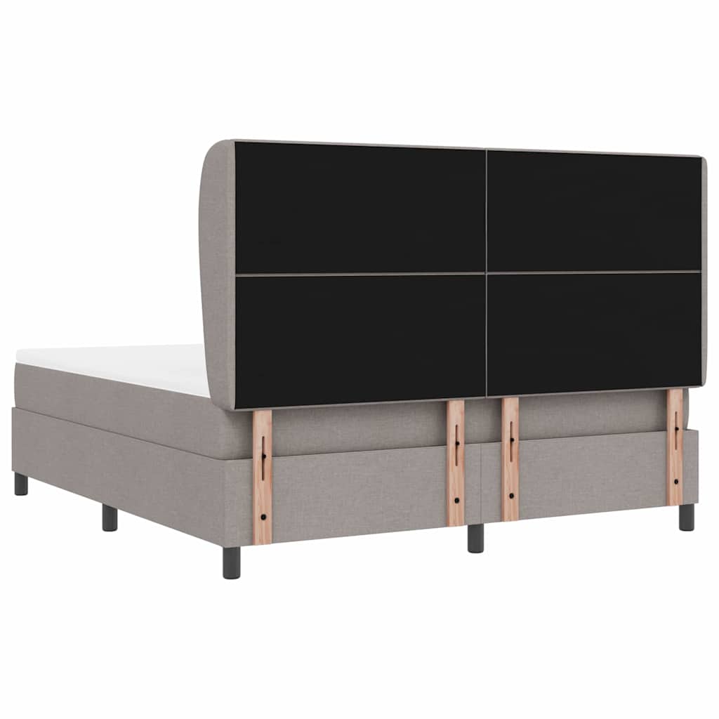 Boxrugós ágy fejtámlával Tópszínű 180 x 200 cm szövet