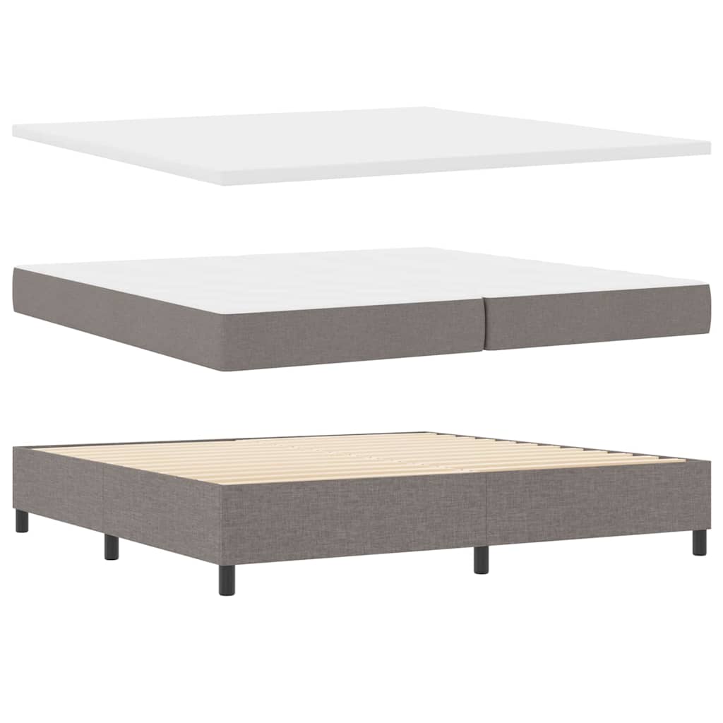 Boxrugós ágy fejtámlával Tópszínű 200 x 200 cm szövet