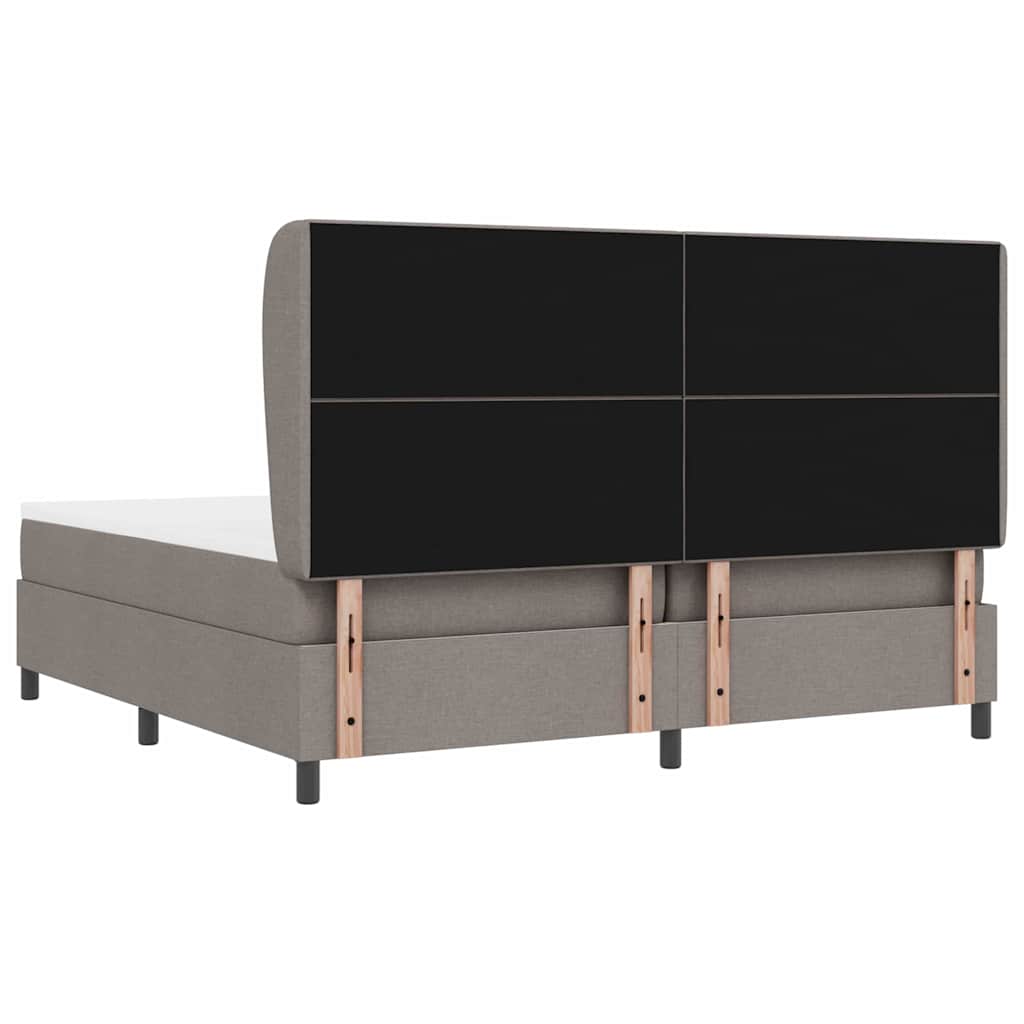 Boxrugós ágy fejtámlával Tópszínű 200 x 200 cm szövet
