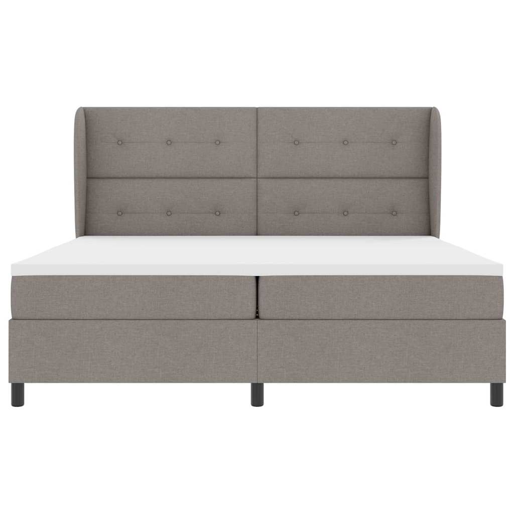 Boxrugós ágy fejtámlával Tópszínű 200 x 200 cm szövet