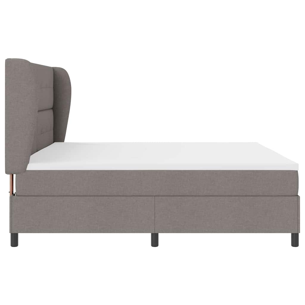 Boxrugós ágy fejtámlával Tópszínű 200 x 200 cm szövet