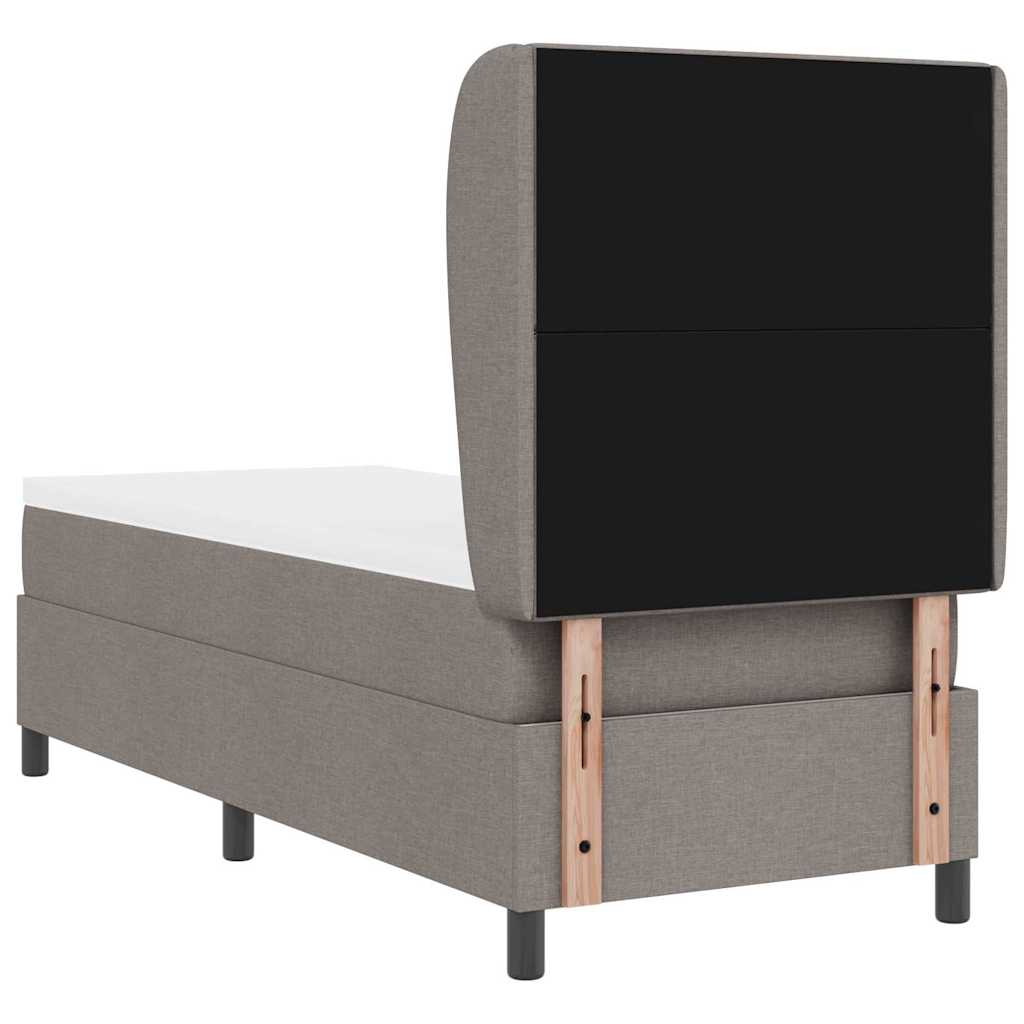 Boxrugós ágy fejtámlával Tópszínű 80 x 200 cm szövet