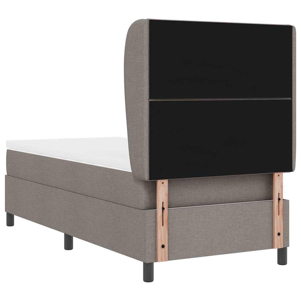 Boxrugós ágy fejtámlával Tópszínű 90 x 200 cm szövet
