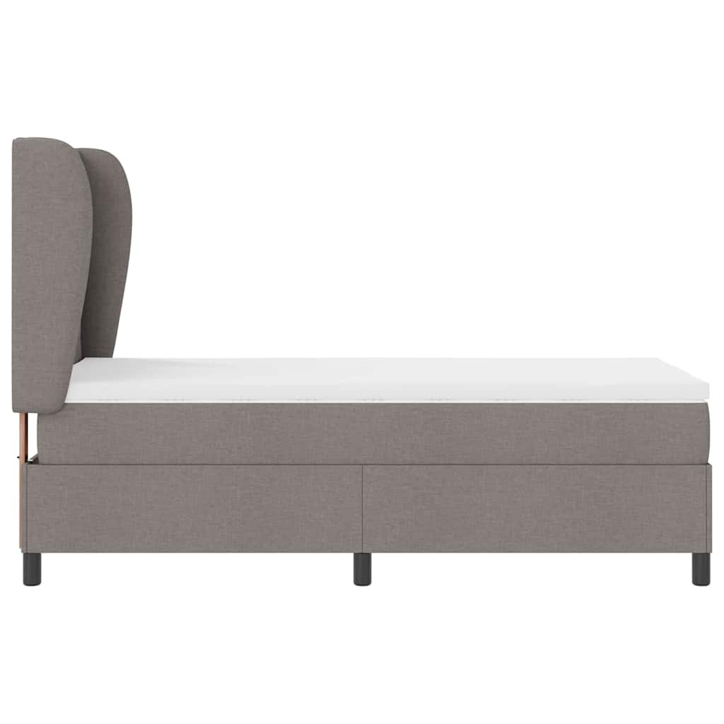 Boxrugós ágy fejtámlával Tópszínű 90 x 200 cm szövet