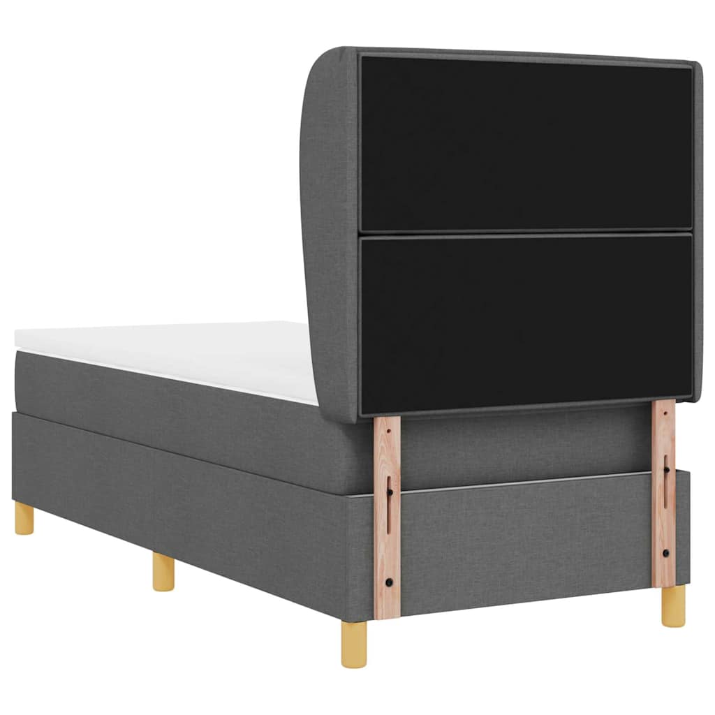 Boxrugós ágy matracmal Sötétszürke 200 x 80 cm szövet