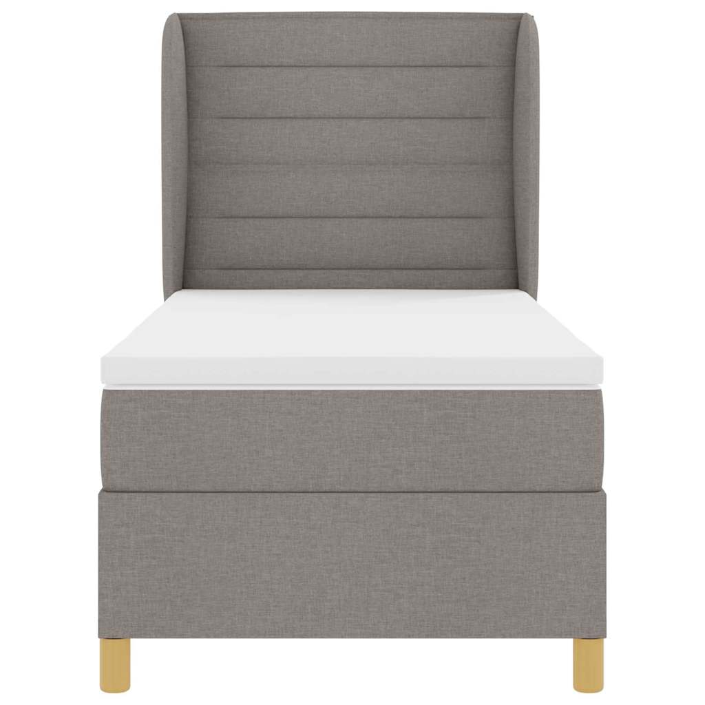 Boxrugós ágy matracmal fejtámlával Tópszínű 190 x 90 cm szövet