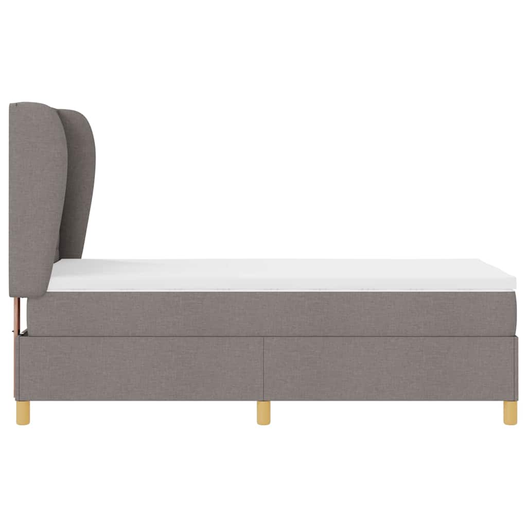 Boxrugós ágy matracmal fejtámlával Tópszínű 190 x 90 cm szövet