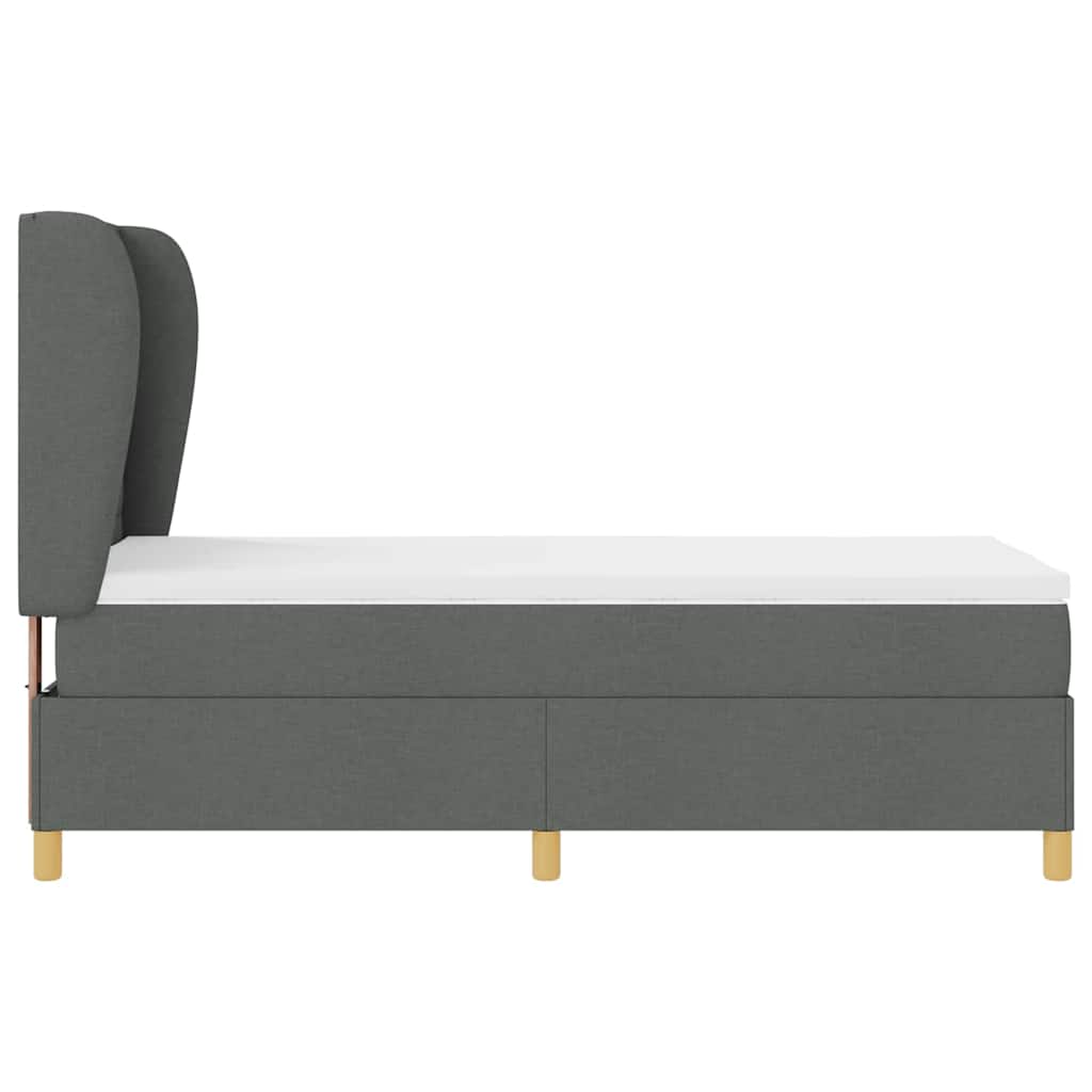 Boxspring ágy matraccal Sötétszürke 90x190 cm Szövet szövet