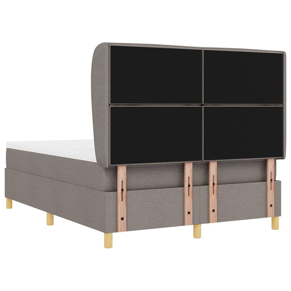 Boxrugós ágy matracmal fejtámlával Tópszínű 200 x 140 cm szövet