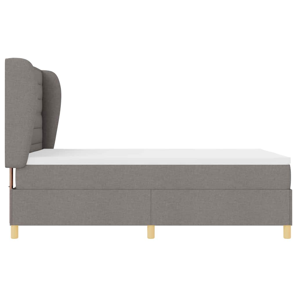 Boxrugós ágy matracmal fejtámlával Tópszínű 200 x 140 cm szövet