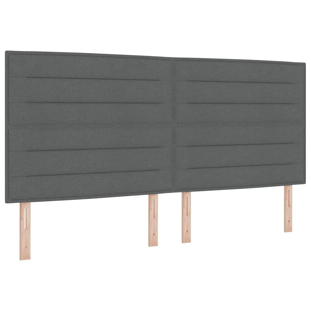 Boxrugós ágy matracmal Sötétszürke 200 x 200 cm szövet
