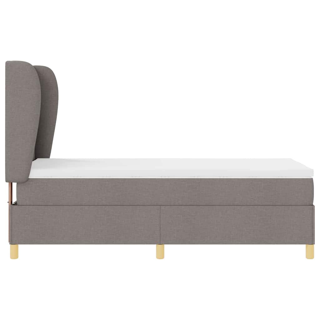 Boxrugós ágy fejtámlával Tópszínű 200 x 80 cm szövet
