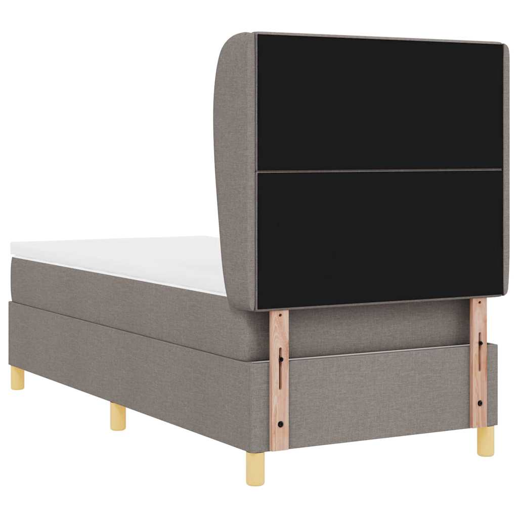 Boxrugós ágy matracmal fejtámlával Tópszínű 190 x 90 cm szövet