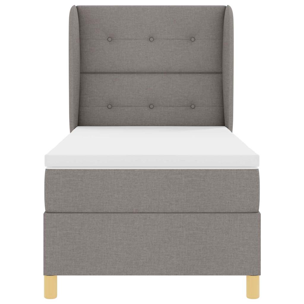Boxrugós ágy matracmal fejtámlával Tópszínű 190 x 90 cm szövet