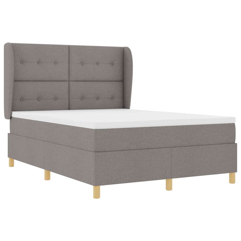 Boxrugós ágy fejtámlával Tópszínű 200 x 140 cm szövet