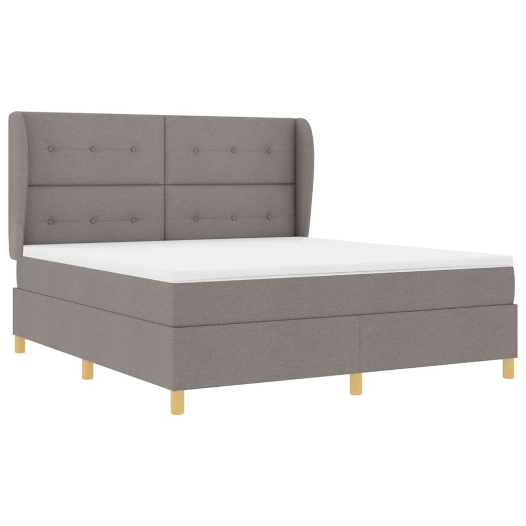Boxrugós ágy fejtámlával Tópszínű 200 x 180 cm szövet