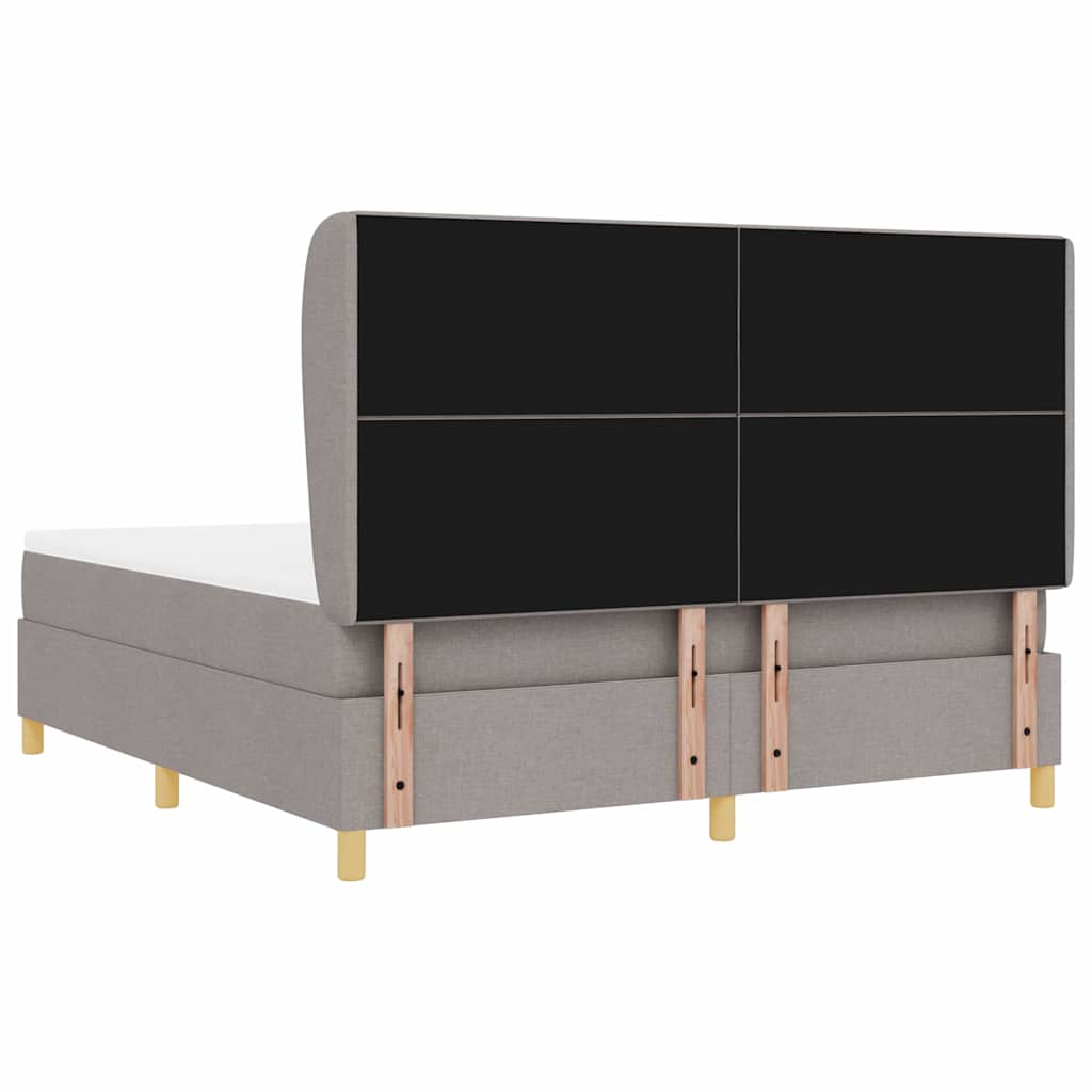 Boxrugós ágy fejtámlával Tópszínű 200 x 180 cm szövet