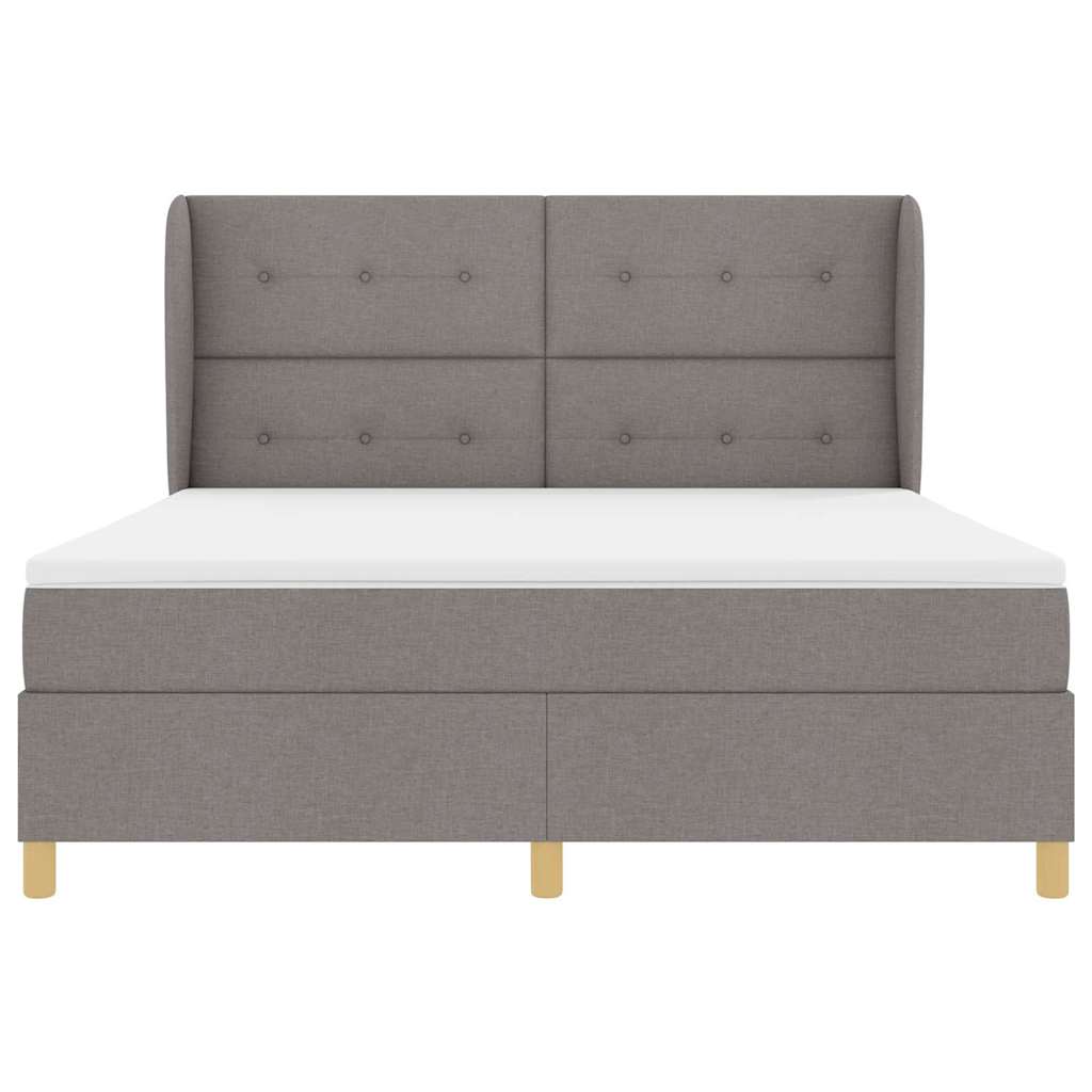Boxrugós ágy fejtámlával Tópszínű 200 x 180 cm szövet