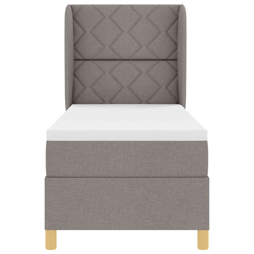 Boxrugós ágy fejtámlával Tópszínű 200 x 80 cm szövet