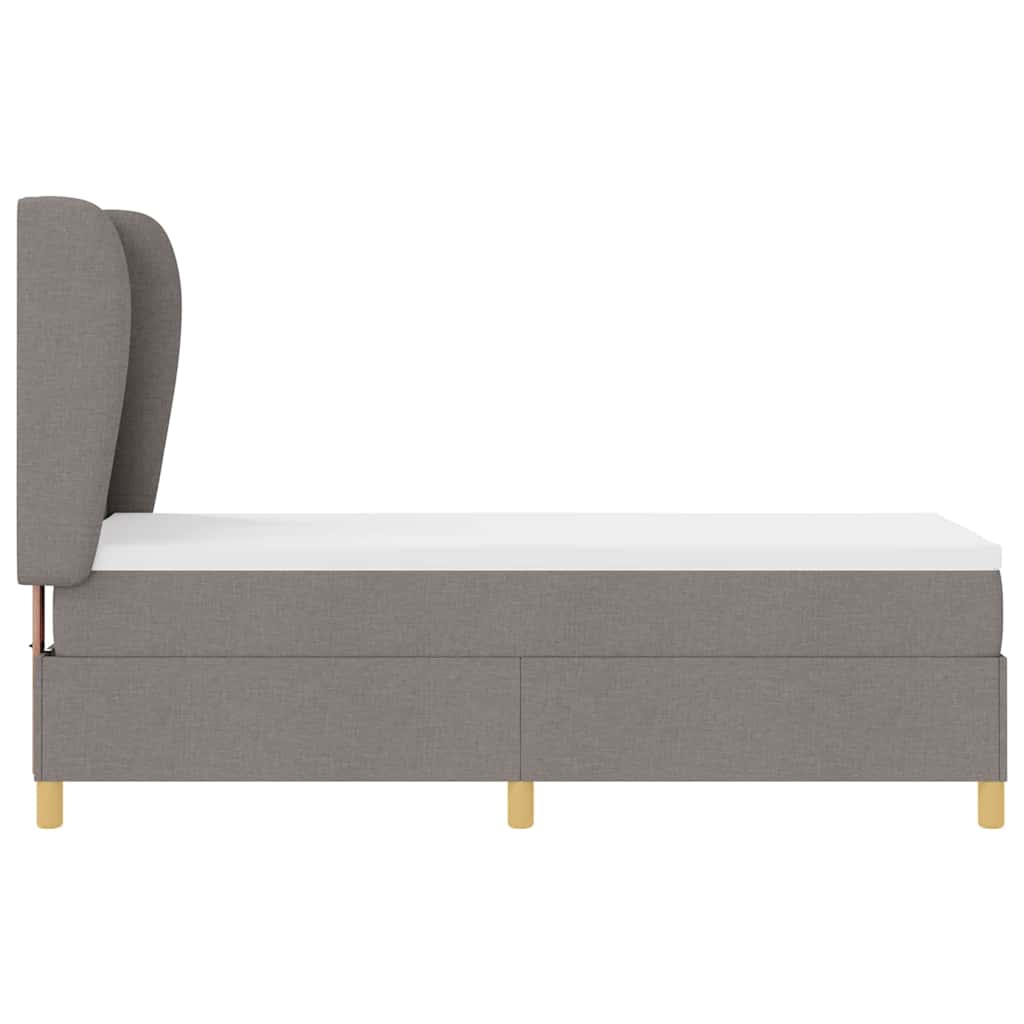Boxrugós ágy fejtámlával Tópszínű 200 x 80 cm szövet
