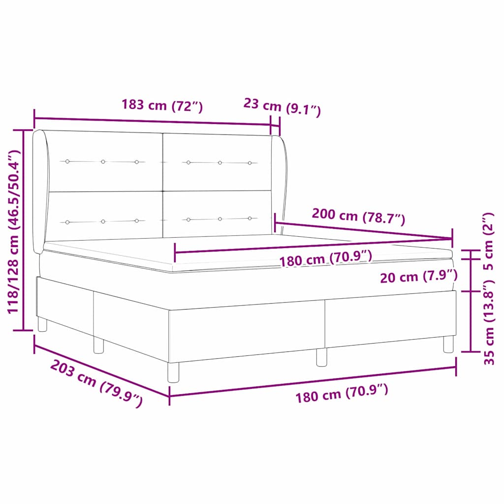 Boxrugós ágy fejtámlával Sötétzöld 200 x 180 cm Bársony