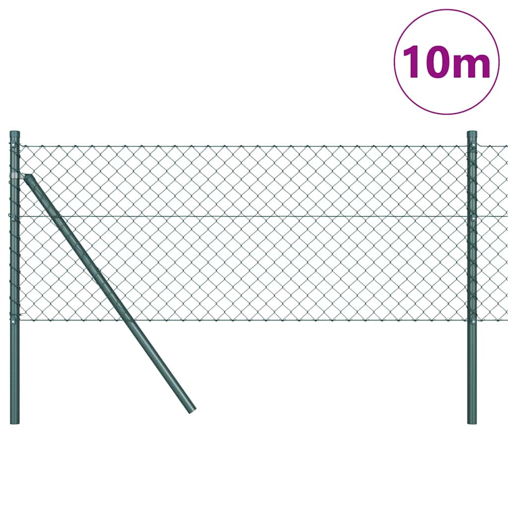 Láncssoros kerítés talajfix 10 x 0,6 m PVC-bevonatos acél Zöld