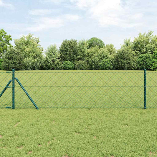 Láncssoros kerítés talajfix 10 x 0,8 m PVC-bevonatos acél Zöld
