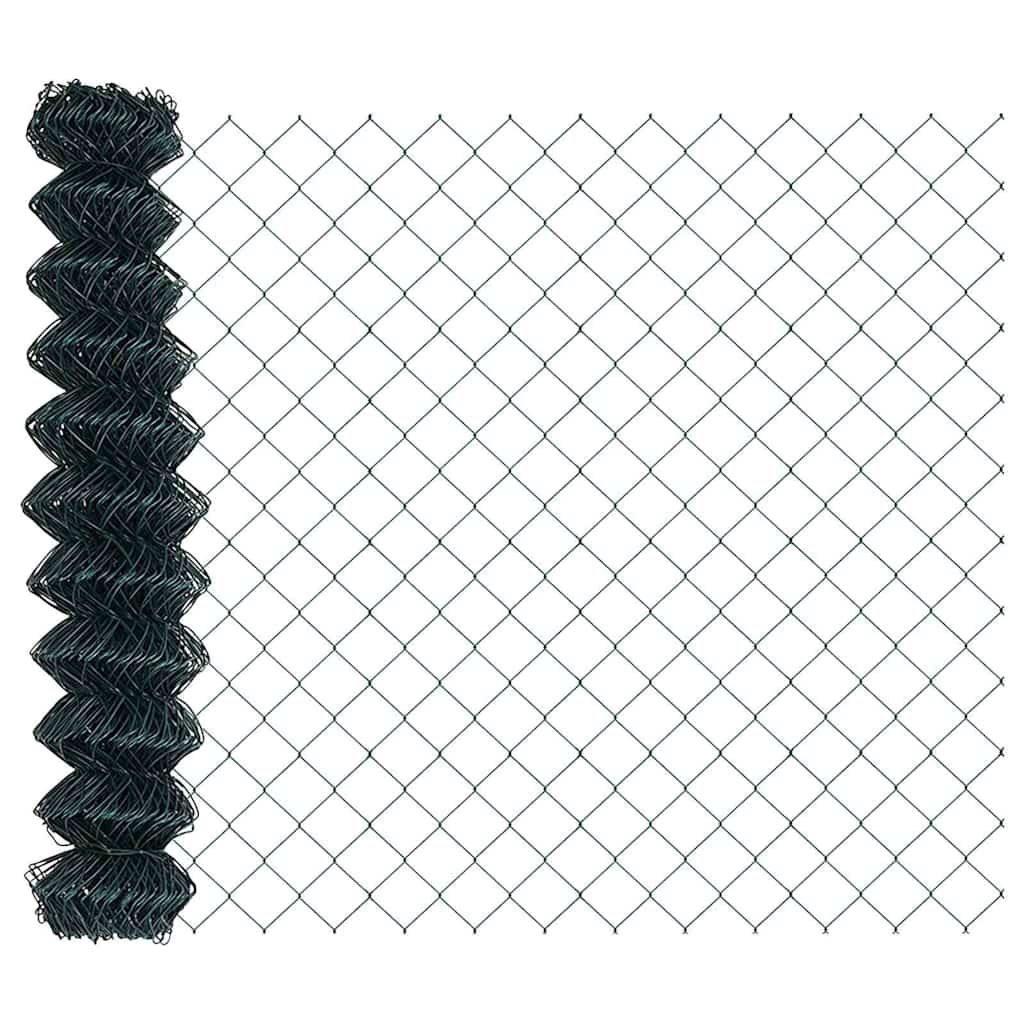 Láncssoros kerítés talajfix 10 x 1,2 m PVC-bevonatos acél Zöld
