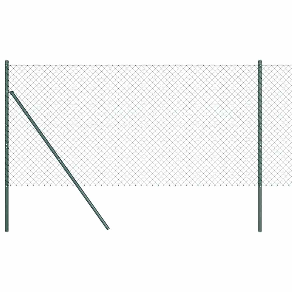 Láncssoros kerítés talajfix 10 x 1,5 m PVC-bevonatos acél Zöld