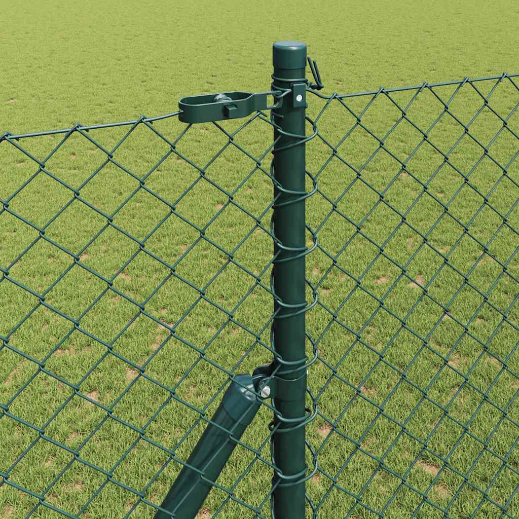 Láncssoros kerítés talajfix 10 x 1,6 m PVC-bevonatos acél Zöld