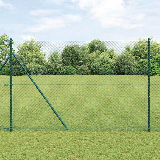 Láncssoros kerítés talajfix 10 x 1,6 m PVC-bevonatos acél Zöld