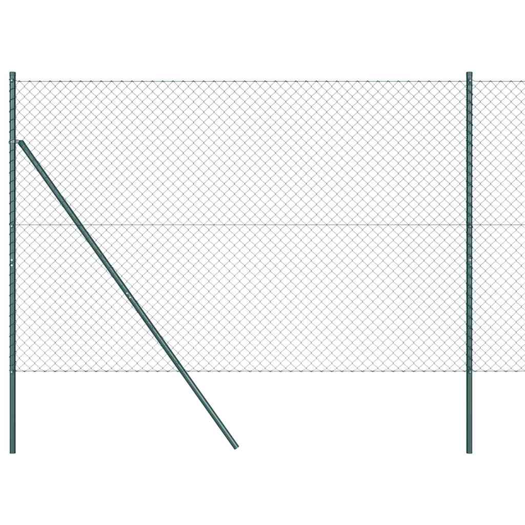 Láncssoros kerítés talajfix 10 x 1,6 m PVC-bevonatos acél Zöld