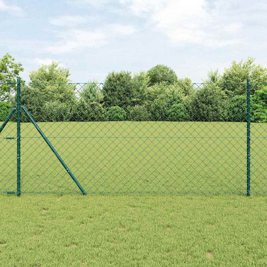 Láncssoros kerítés talajfix 10 x 1,2 m PVC-bevonatos acél Zöld