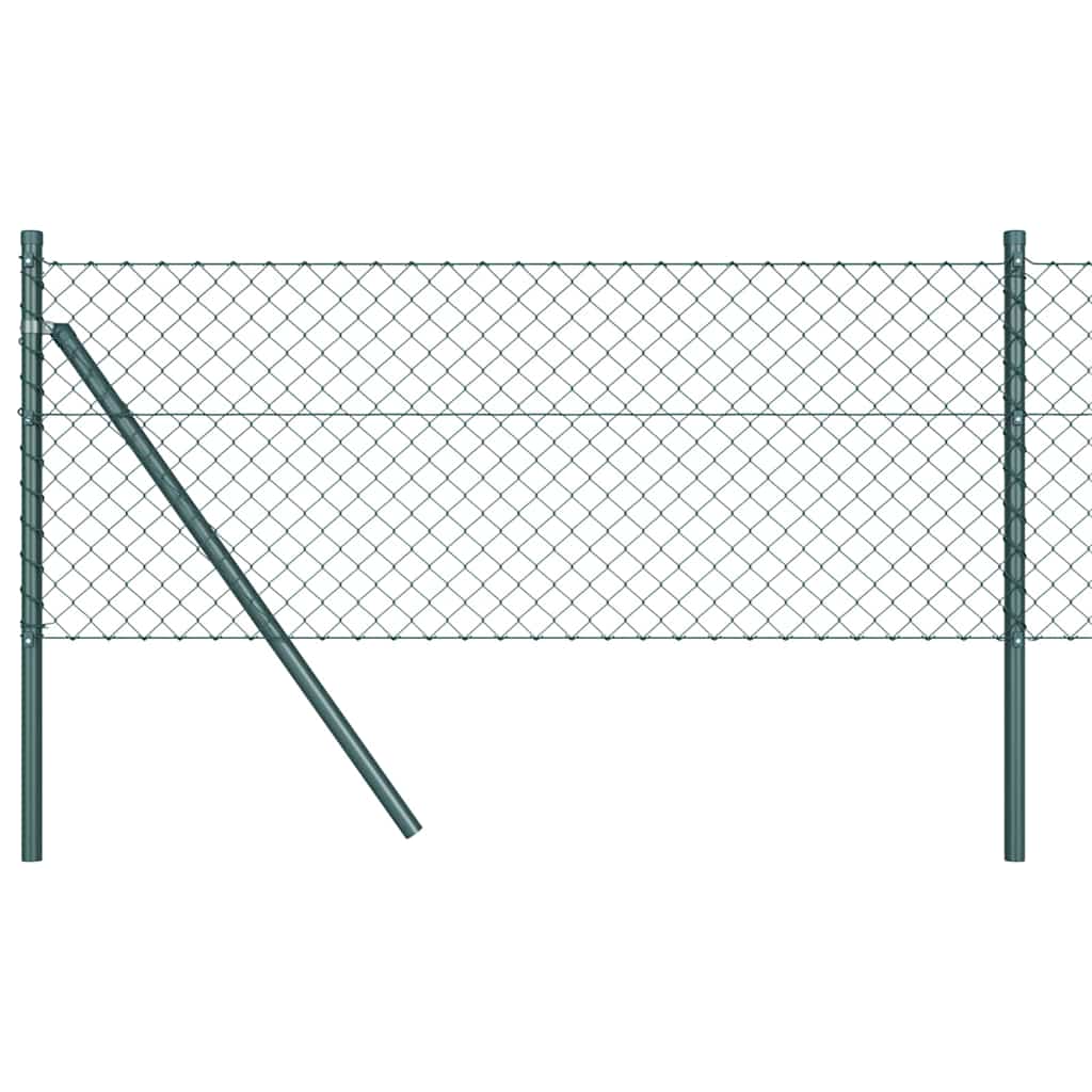 Láncssoros kerítés talajfix 25 x 0,8 m PVC-bevonatos acél Zöld
