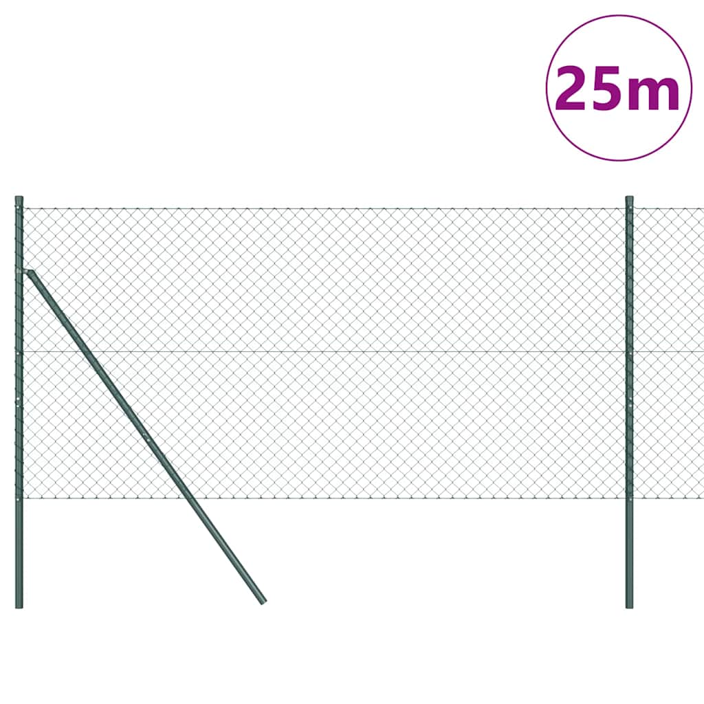 Láncssoros kerítés talajfix 25 x 1 m PVC-bevonatos acél Zöld