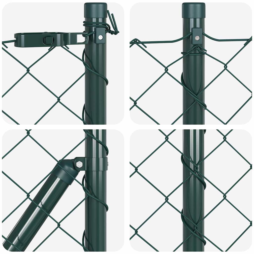 Láncssoros kerítés talajfix 25 x 0,4 m PVC-bevonatos acél Zöld