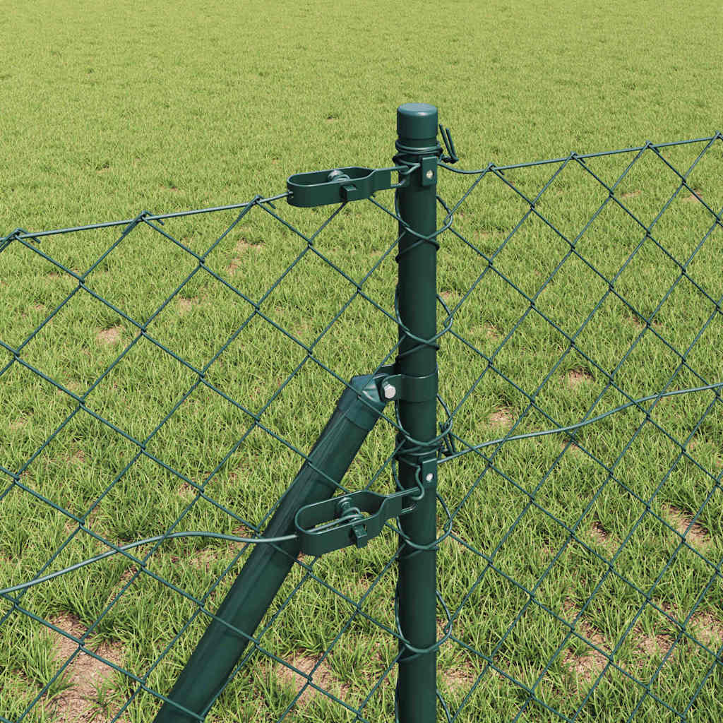 Láncssoros kerítés talajfix 25 x 0,6 m PVC-bevonatos acél Zöld