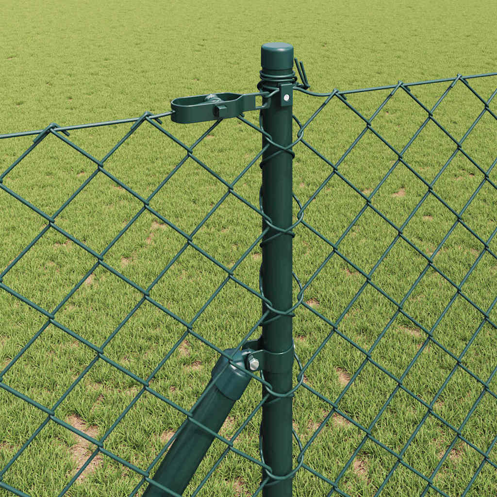 Láncssoros kerítés talajfix 1 x 25 m PVC-bevonatos acél Zöld