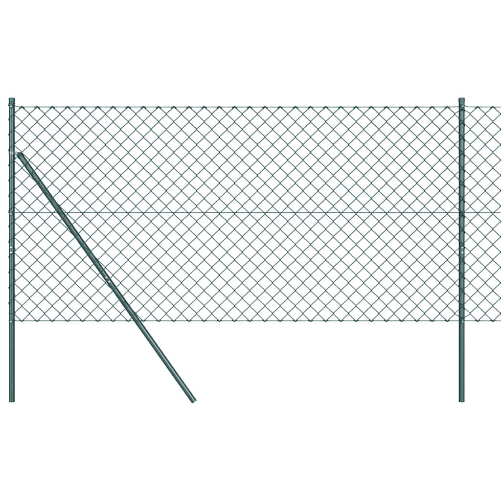 Láncssoros kerítés talajfix 1 x 25 m PVC-bevonatos acél Zöld