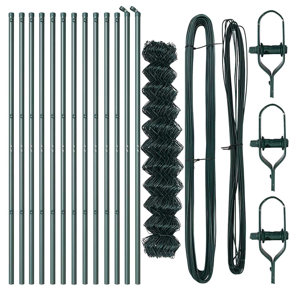 Láncssoros kerítés talajfix 25 x 1,2 m PVC-bevonatos acél Zöld