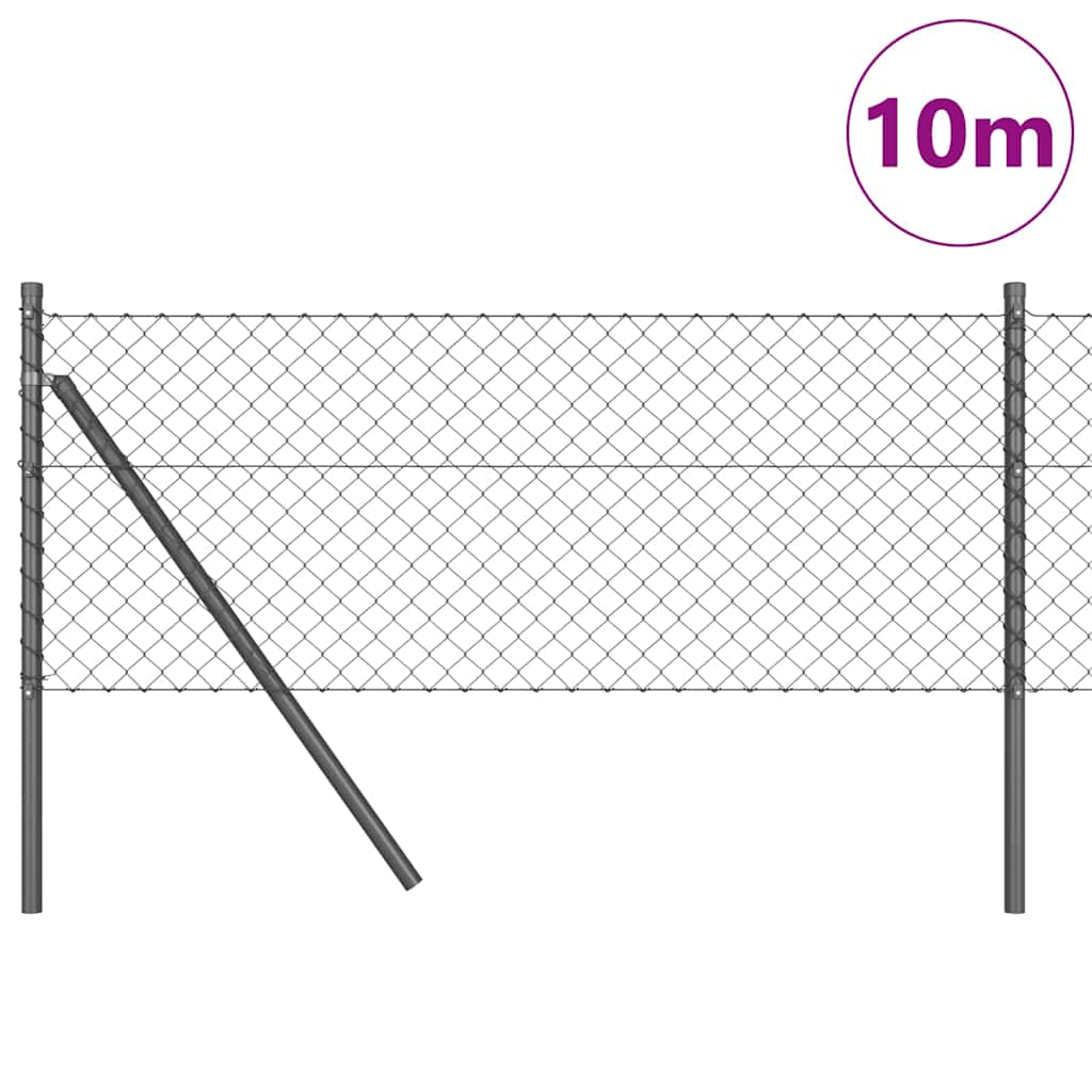 Láncssoros kerítés talajfix 10 x 0,8 m PVC-bevonatos acél Háló