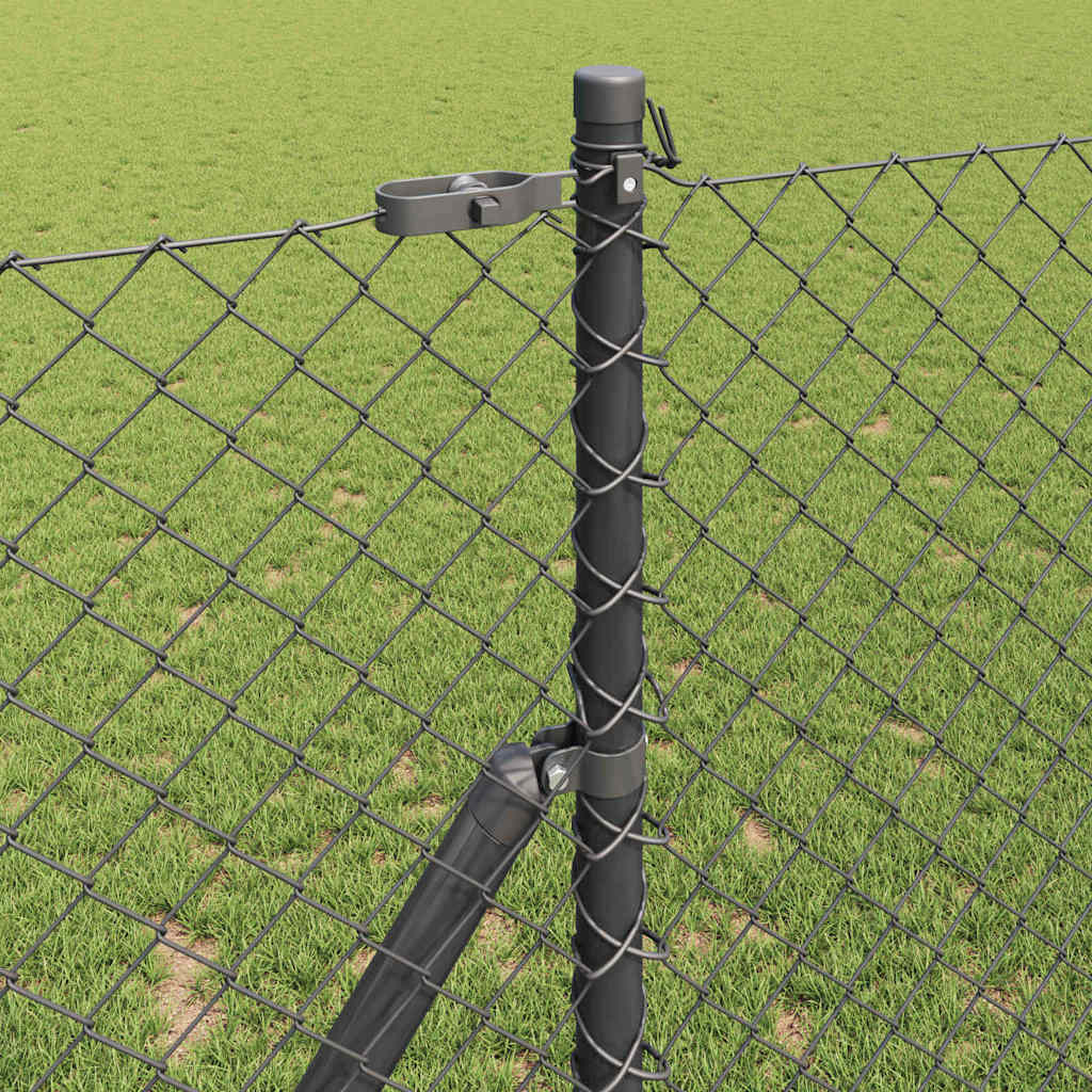 Láncssoros kerítés talajfix 10 x 1 m PVC-bevonatos acél Szürke